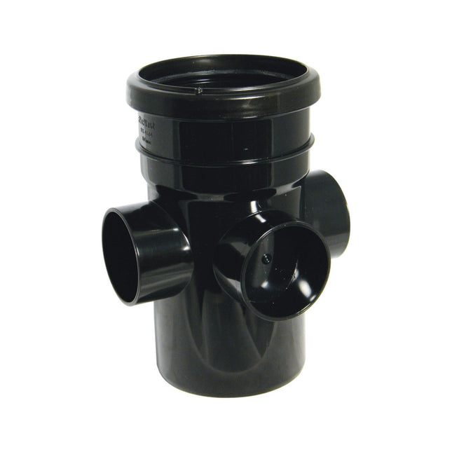 FloPlast 110mm Soil Boss Pipe Spigot Black