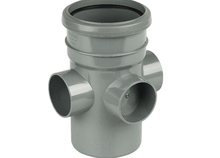FloPlast 110mm Soil Boss Pipe Spigot Grey