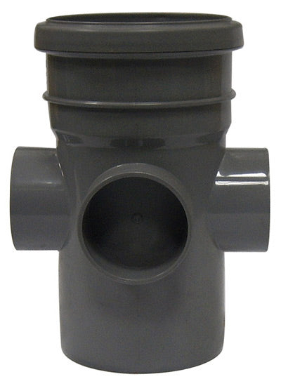 FloPlast 110mm Soil Boss Pipe Solvent Weld Grey