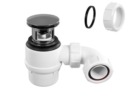 McAlpine 1.5" Bath Trap With Clicker Plug, Internal Overflow - BT-IOF-CK-50