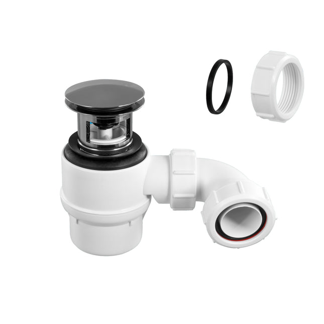 McAlpine 1.5" Bath Trap With Clicker Plug, Internal Overflow - BT-IOF-CK-50