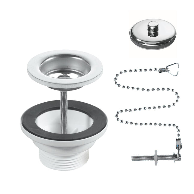 Mca SS Basin Waste + C&S 1.1/4" CP Plug - BSW1PCCP - Perfect for Bathroom Use