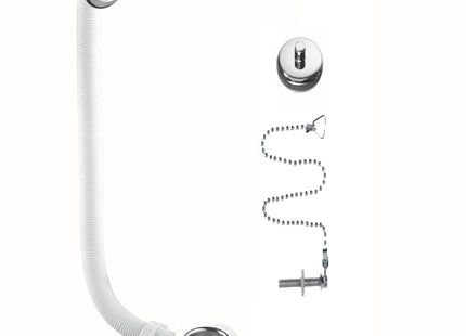 Mcalpine Combi Bath Waste O/Flow - Chrome - FBW2PCCP - Essential for Bath Setup