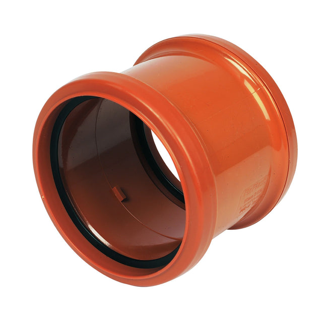 FloPlast Underground Drain 110mm Double Socket Coupler