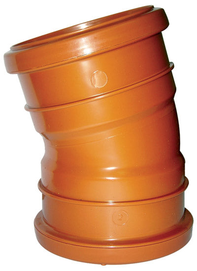 FloPlast Underground Drain 110mm Double Socket 15' Bend