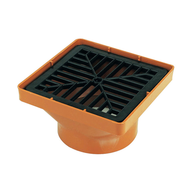 FloPlast Underground Drain 110mm Square Hopper & Grid