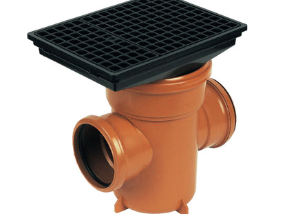 FloPlast Underground Back Inlet Bottle Gully & Square Grid