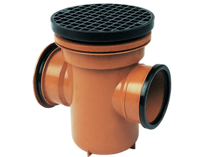 FloPlast Underground Back Inlet Bottle Gully & Round Grid