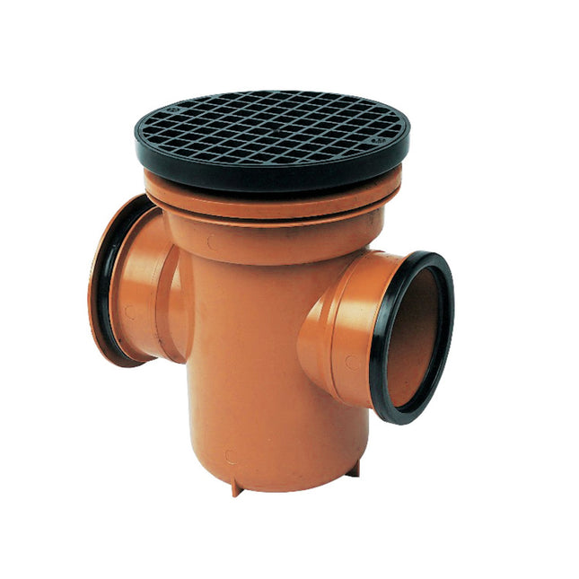 FloPlast Underground Back Inlet Bottle Gully & Round Grid