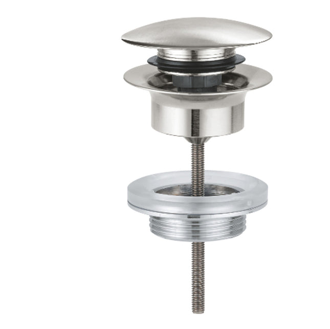 Grohe Click Waste Set Supersteel - Stainless Steel, Push Fit - 65807DC0