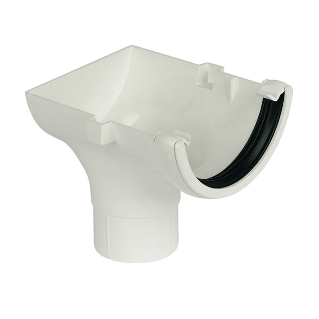 FloPlast 112mm Round Stop End Outlet White