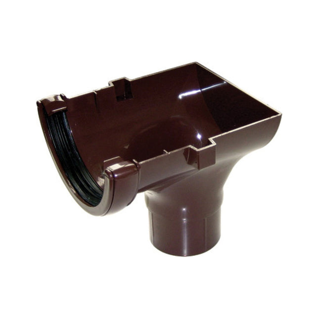 FloPlast 112mm Round Stop End Outlet Brown