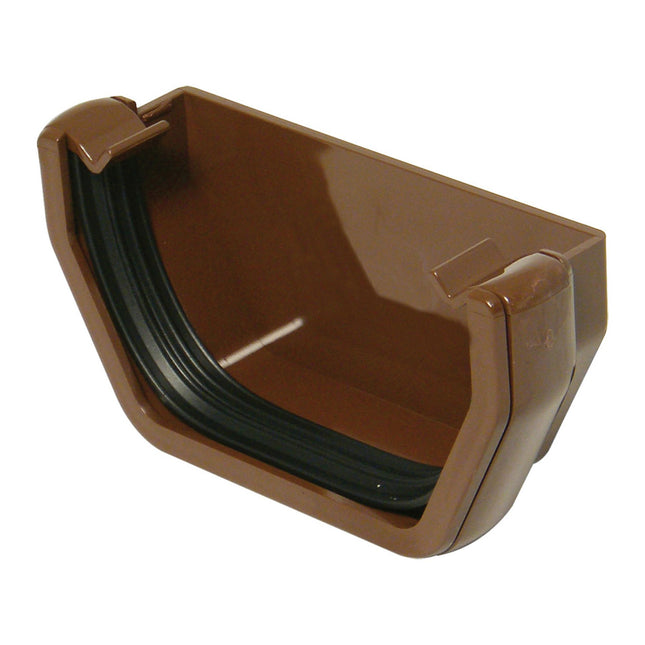 FloPlast 114mm Square External Stop End Brown