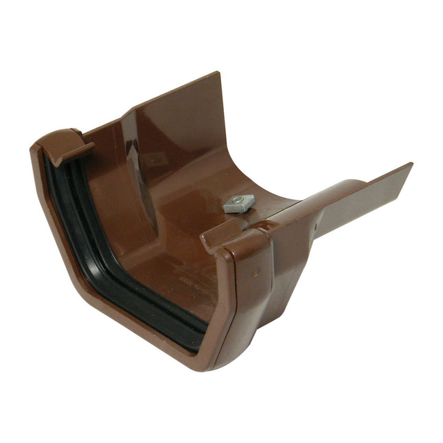 FloPlast 114mm Square Adaptor Iron Ogee Right Hand Brown