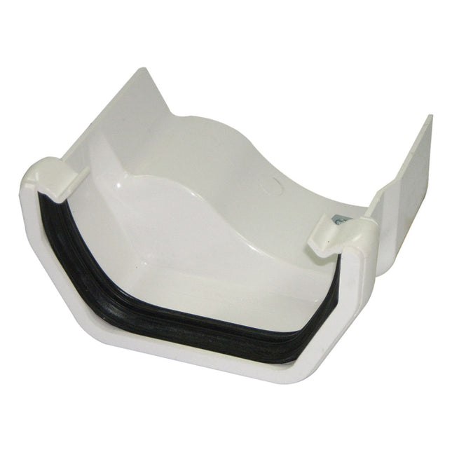 FloPlast 114mm Square Adaptor Iron Ogee Left Hand White