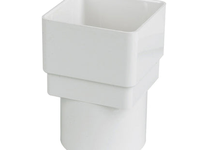 FloPlast 65mm Square To 68mm Round Pipe Adaptor White