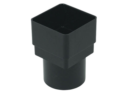 FloPlast 65mm Square To 68 Round Pipe Adaptor Black