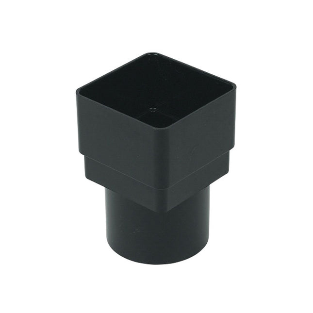 FloPlast 65mm Square To 68 Round Pipe Adaptor Black