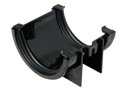 FloPlast Half Round 75mm Gutter Union Black