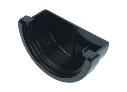 FloPlast Half Round 75mm Gutter External Stop End Black