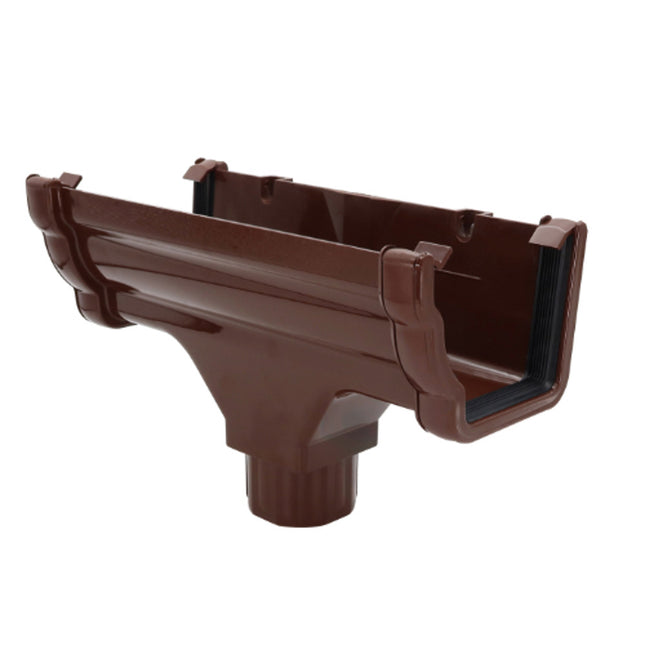 Floplast Niagara Running Outlet Brown - 368149 - Guttering Solution