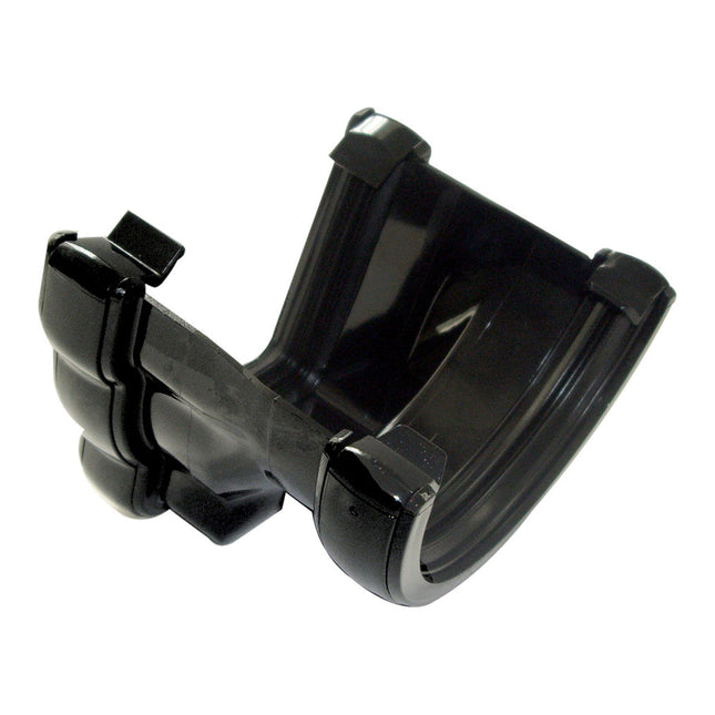 FloPlast Niagara Adaptor To Half Round Right Hand Black