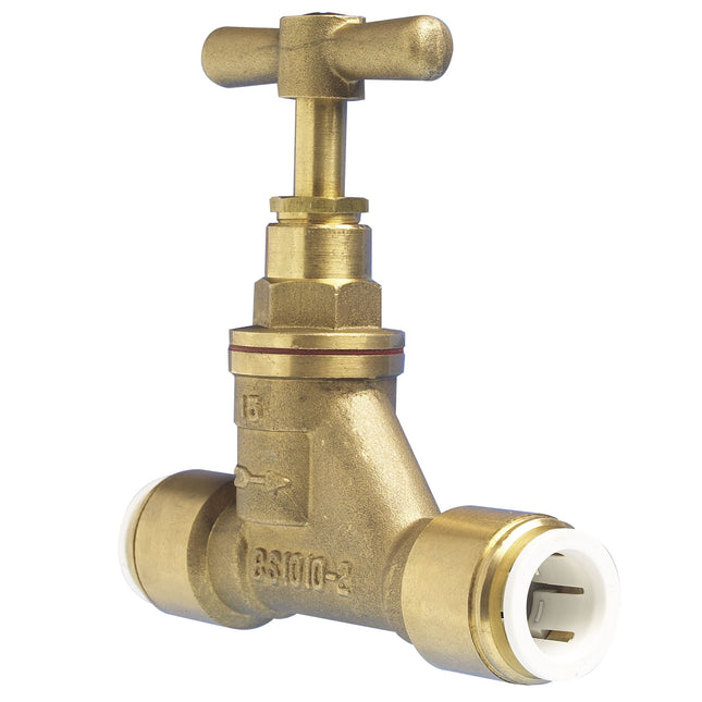 John Guest Speedfit Pre Pack Brass Stop Valve 15mm 15BSCP