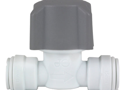 John Guest Speedfit Pre Pack Plastic Stop Valve15mm 15STV/2P