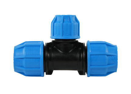 John Guest MDPE Compression Reducing Tee (Branch Reduced) - 32mm x 32mm x 25mm