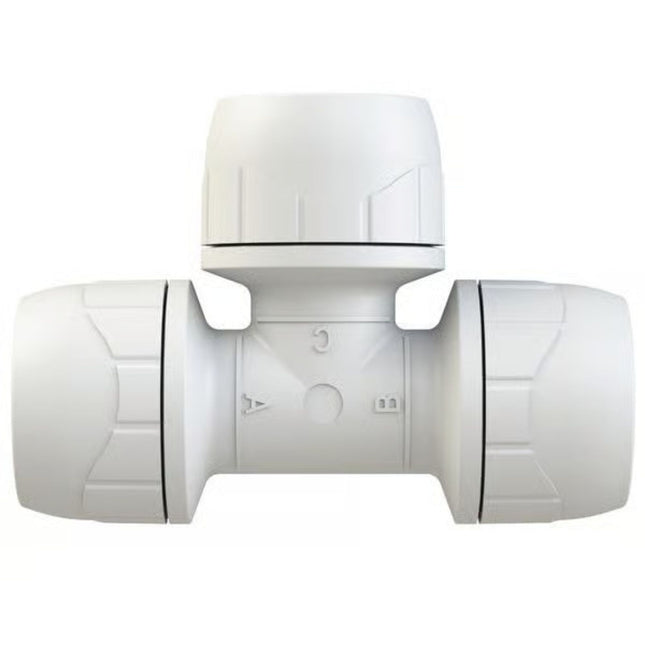 Polypipe Polyplumb Enhanced 28mm Equal Tee White - PB228EW