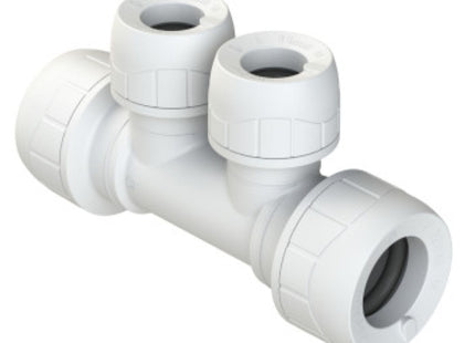 Polypipe P/Plumb Enhanced 22X15mm 2 Port Socket/Socket - PB7322152EW - Ideal for Plumbing