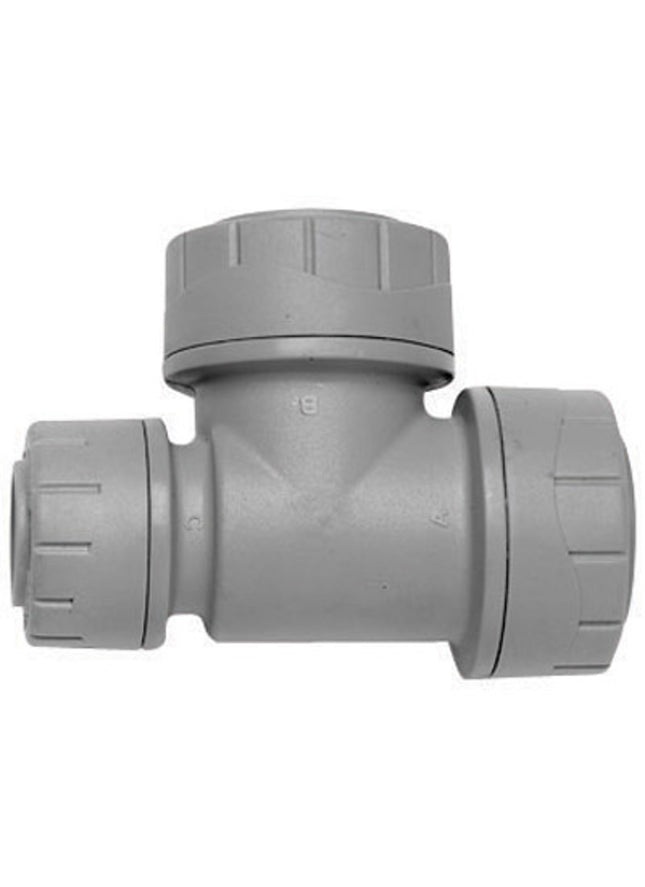 Polyplumb Reducing Tee 22mm x 15mm - PB1422 - For Plumbing Applications