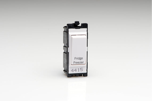 Varilight Engraved 20A 1-Way Double Pole Switch 'Fridge Freezer' PowerGrid White G201DW.FF