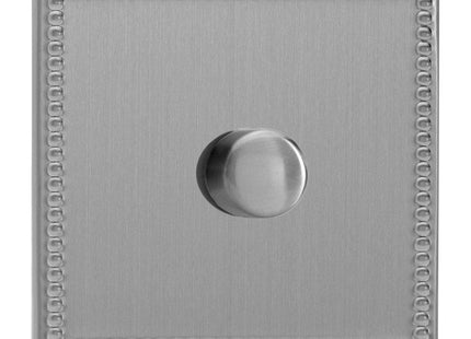 Varilight V-Pro Screwless Jubilee Brushed Steel 1-Gang LED Trailing Edge Dimmer Switch 1 or 2 Way