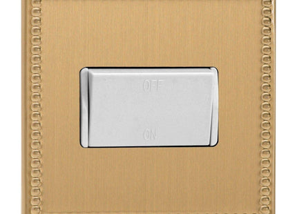 Varilight 10 Amp Fan isolating Switch (3 Pole), Dimension Screwless Jubilee Brushed Brass XDYFiWS.JB