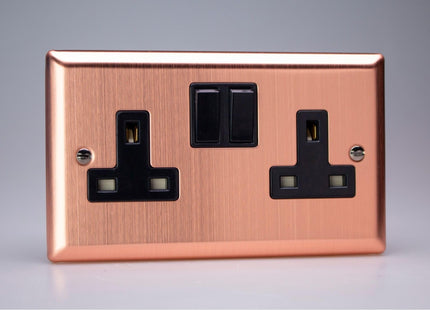 Varilight 2-Gang 13A Double Pole Switched Socket