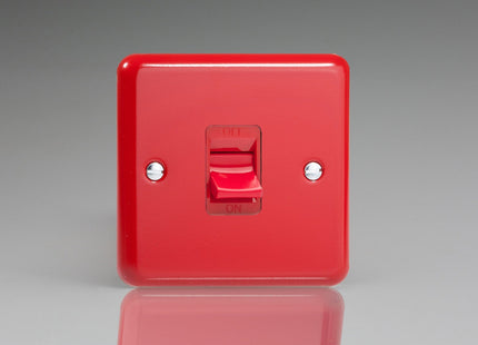 Varilight Pillar Box Red 45A Cooker Control Switch (Single Plate)