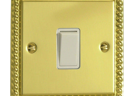 Varilight 1-Gang 20A Double Pole Rocker Light Switch Georgian Brass XG20W