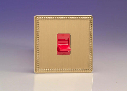 Varilight 45 Amp Cooker Switch (Single Size), Dimension Screwless Jubilee Brushed Brass XDY45SWS.JB