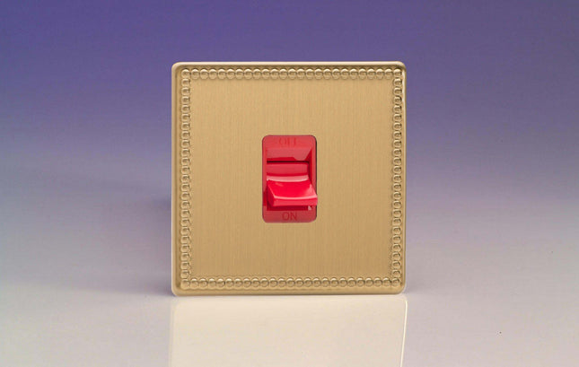 Varilight 45 Amp Cooker Switch (Single Size), Dimension Screwless Jubilee Brushed Brass XDY45SWS.JB