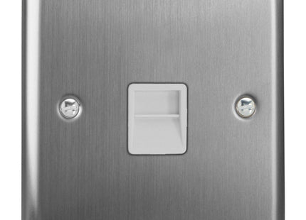 Varilight XTTSW Classic Brushed Steel 1-Gang Telephone Slave (Extension) Socket