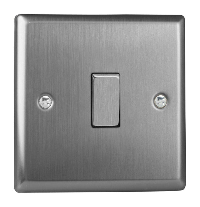 Varilight XT1D Rocker Switches Chrome 1-Gang Brushed Steel,91x91x25mm