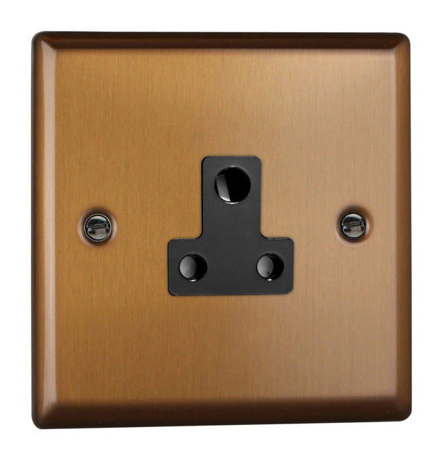 Varilight XYRP5AB.BZ Urban Brushed Bronze 1-Gang 5A Round Pin Plug Socket