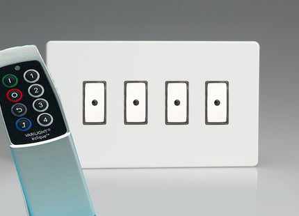 Varilight JDQE104S Dimmer Switch Premium White 4 Gang