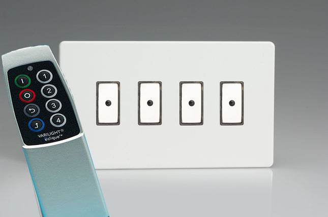Varilight JDQE104S Dimmer Switch Premium White 4 Gang