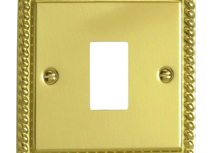 Varilight XGPGY1 Georgian Polished Brass 1-Gang PowerGrid Plate (Single Plate)