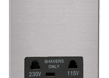 Varilight XDSSSBS Shaver Socket Black Brushed Steel