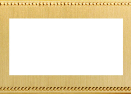 Varilight Double Size Data Grid Face Plate For 3 or 4 Data Modules, Dimension Screwless Jubilee Brushed Brass (Double Plate) XDYG4S.JB