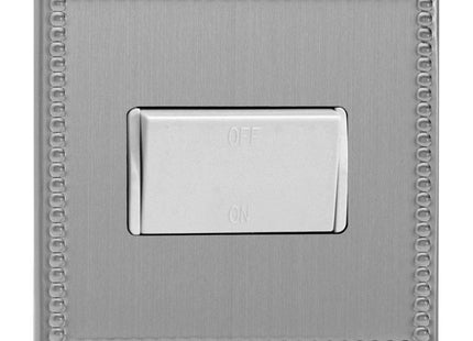 Varilight 10 Amp Fan isolating Switch (3 Pole), Dimension Screwless Jubilee Brushed Steel XDYFiWS.JS