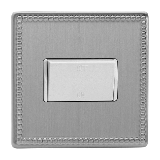 Varilight 10 Amp Fan isolating Switch (3 Pole), Dimension Screwless Jubilee Brushed Steel XDYFiWS.JS